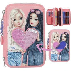 Пенал с наполнением Motto Topmodel 0412950, полиэстер, розовый, 7.5x14x20 см Пенал с наполнением Motto Topmodel 0412950, полиэстер, розовый, 7.5x14x20 см