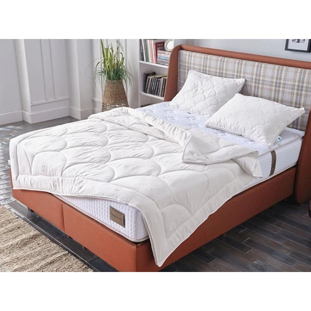 Одеяло Doqu Home, двуспальное, всесезонное, хлопок, белое, 215x240 см