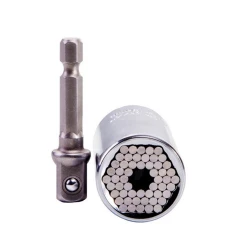 Набор торцевая головка Dnipro-M с адаптером Cr-V, 7-19 мм