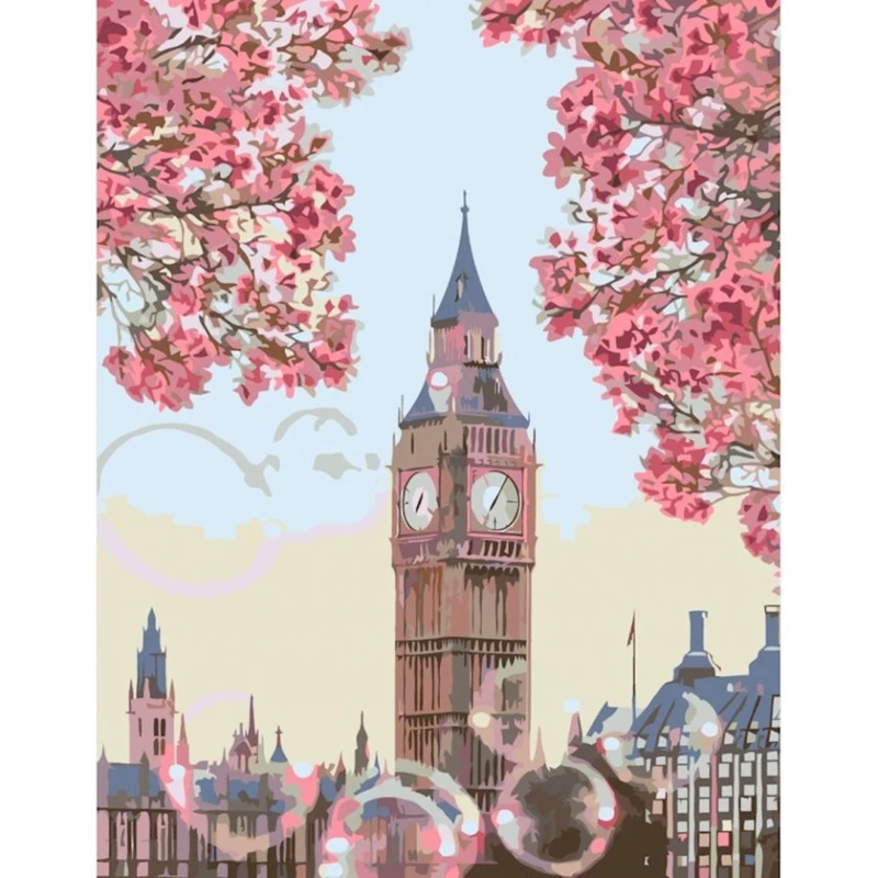 Картина по номерам Rosa Start, Цветущий Биг-Бен. Лондон, акриловая, 35х45см Картина по номерам Rosa Start, Цветущий Биг-Бен. Лондон, акриловая, 35х45см