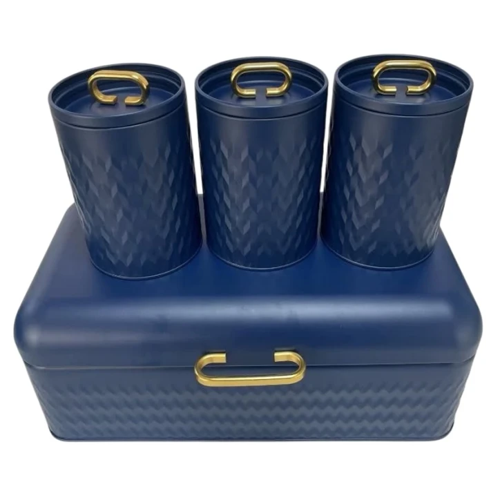 Набор хлебниц Sarina 5488, металл, синий, 4 предмета Набор хлебниц Sarina 5488, металл, синий, 4 предмета