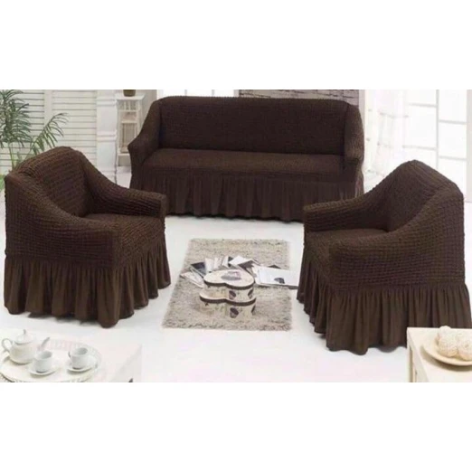 Комплект чехлов на диван и кресла MiraNova CTS-452, коричневый Комплект чехлов на диван и кресла MiraNova CTS-452, коричневый
