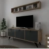 TV üçün tumba ev_12116143, laminat, qara/qəhvəyi, 180x35x60 sm