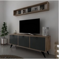 TV üçün tumba ev_12116143, laminat, qara/qəhvəyi, 180x35x60 sm