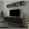TV üçün tumba ev_12116143, laminat, qara/qəhvəyi, 180x35x60 sm