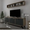 TV üçün tumba ev_12116143, laminat, qara/qəhvəyi, 180x35x60 sm