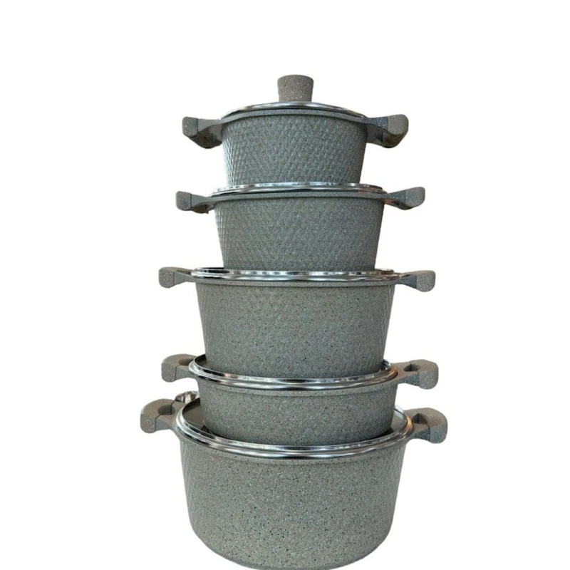 Набор кастрюль Jio ZGH_00098, гранит, бежевый, 10 предметов Набор кастрюль Jio ZGH_00098, гранит, бежевый, 10 предметов