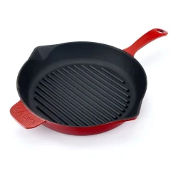 Сковородка-гриль Lava Majolica Red, чугун, красная, 28 см