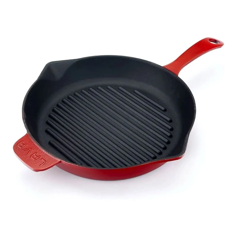 Сковородка-гриль Lava Majolica Red, чугун, красная, 28 см Сковородка-гриль Lava Majolica Red, чугун, красная, 28 см