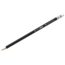 Графитовый карандаш Faber Castell 1112, HB, с ластиком, черный Графитовый карандаш Faber Castell 1112, HB, с ластиком, черный