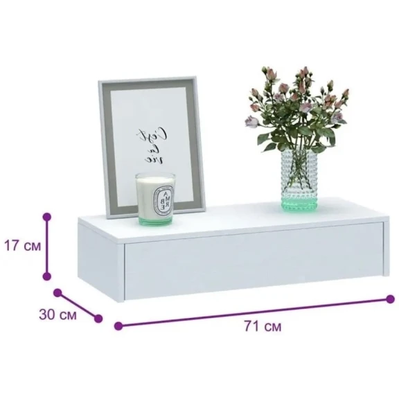 Туалетный столик Art Mebel 12, ламинат, 17x71x30 см, коричневый Туалетный столик Art Mebel 12, ламинат, 17x71x30 см, коричневый