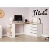 Компьютерный стол Marina 3563_M25ComoWhson, ЛДСП, 75x120x140 см, белый/коричневый Компьютерный стол Marina 3563_M25ComoWhson, ЛДСП, 75x120x140 см, белый/коричневый