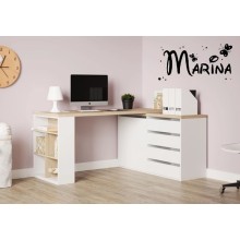 Kompüter masası Marina 3563_M25ComoWhson, LDSP, 75x120x140 sm, ağ/qəhvəyi