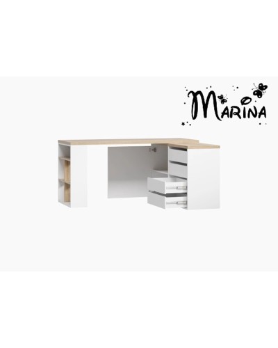 Kompüter masası Marina 3563_M25ComoWhson, LDSP, 75x120x140 sm, ağ/qəhvəyi