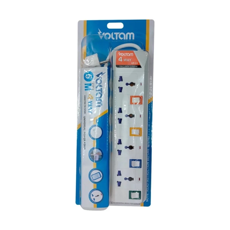 Удлинитель Voltam VP-33 5 м, 4-розеточный Удлинитель Voltam VP-33 5 м, 4-розеточный