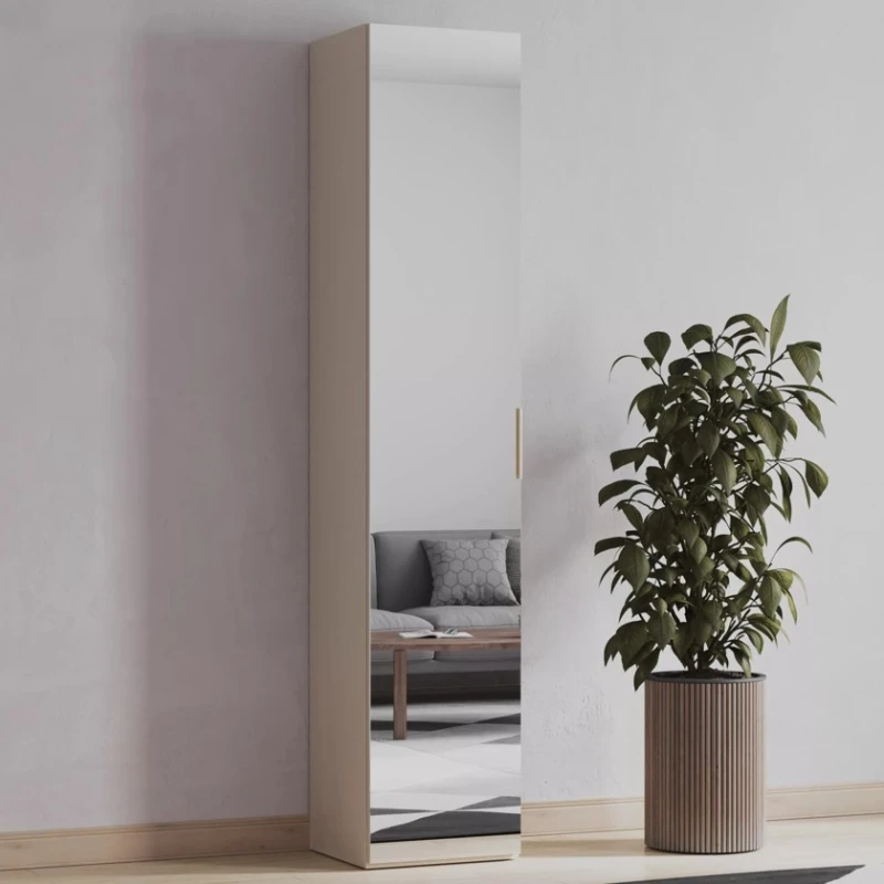 Шкаф Art Mebel 12, 210x60x45 см, ламинат, кремовый Шкаф Art Mebel 12, 210x60x45 см, ламинат, кремовый