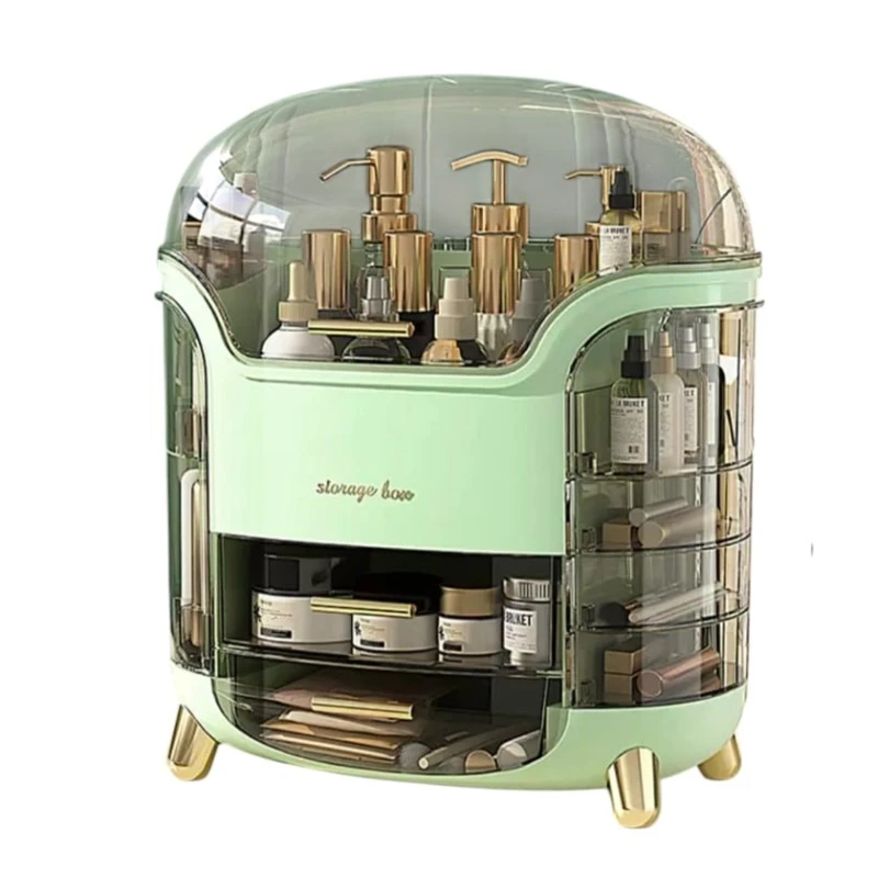 Органайзер для косметики smil_1227, пластик, зеленый/прозрачный, 30x20x34 см