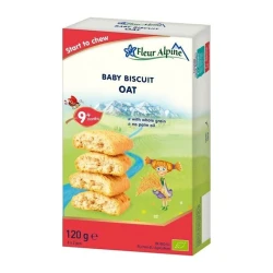 Uşaqlar üçün peçenye Fleur Alpine, yulaflı, 9 aydan, 120 q