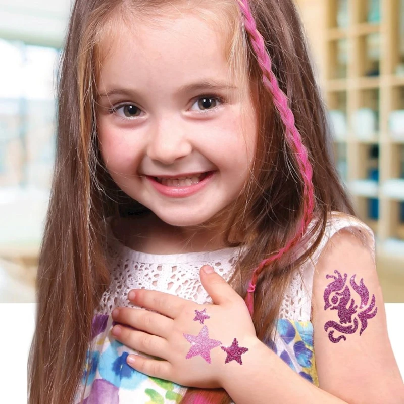 Набор татуировок TyToo Dreamy Girls, с блестками, розовый/фиолетовый