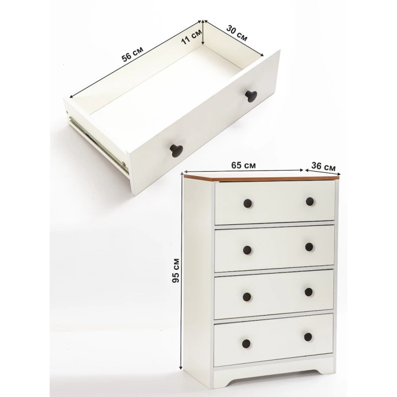 Тумба Letta, ЛДСП, белая/коричневая, 95x36x65 см Тумба Letta, ЛДСП, белая/коричневая, 95x36x65 см