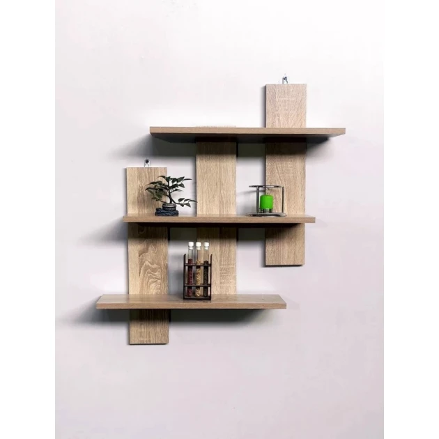 Настенная полка Art Mebel 179, ламинат, 80х80х15 см, бежевая Настенная полка Art Mebel 179, ламинат, 80х80х15 см, бежевая