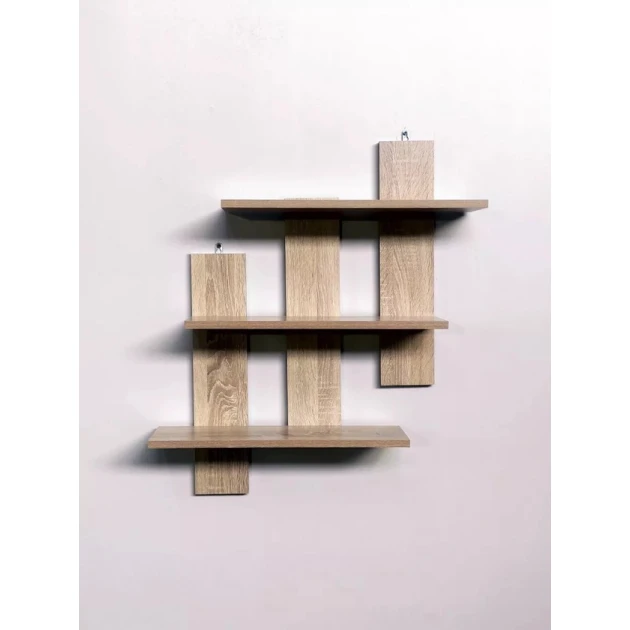 Настенная полка Art Mebel 179, ламинат, 80х80х15 см, бежевая Настенная полка Art Mebel 179, ламинат, 80х80х15 см, бежевая