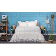 Yataq dəsti Pima Cotton 0000928, örtük 260х260 sm, yastıq üzlər 50х70 sm, iki nəfərlik, velür, ağ
