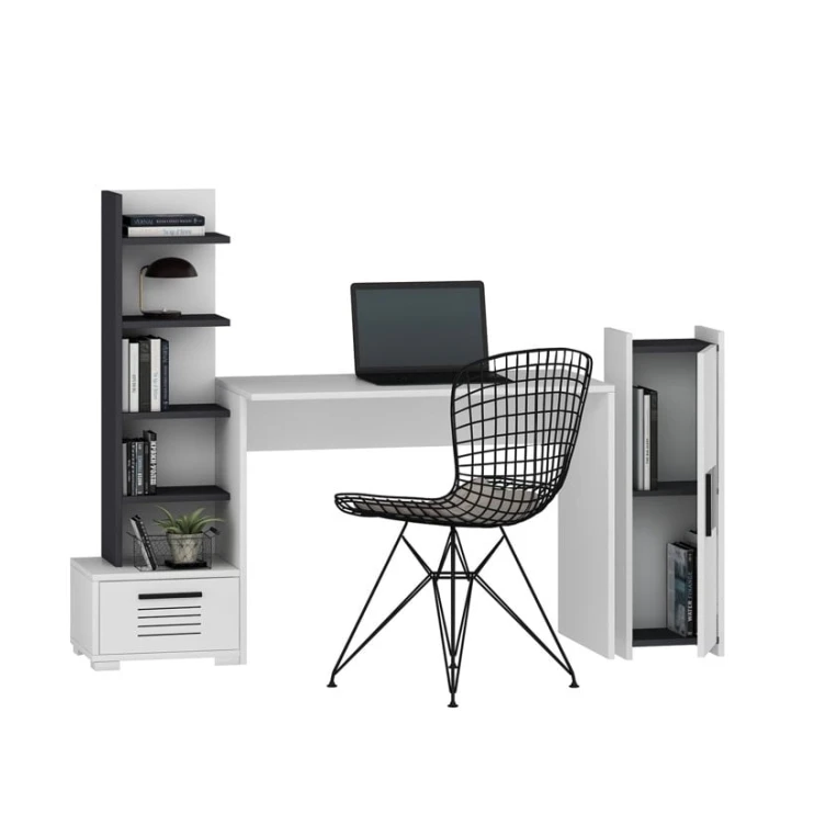 Компьютерный стол Art Mebel 102, белый/серый, 126x180x60 см Компьютерный стол Art Mebel 102, белый/серый, 126x180x60 см