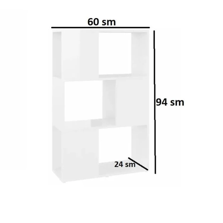 Шкаф книжный Devir 12115566, ЛДСП, белый, 60x24x94 см Шкаф книжный Devir 12115566, ЛДСП, белый, 60x24x94 см