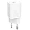 Şəbəkə enerji toplama cihazı Baseus Super Si 1C Fast Wall Charger USB Type C with Lightning cable 20 W, Ağ
