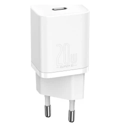 Сетевое зарядное устройство Baseus Super Si 1C Fast Wall Charger USB Type C with Lightning cable 20 W, Белый