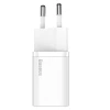 Şəbəkə enerji toplama cihazı Baseus Super Si 1C Fast Wall Charger USB Type C with Lightning cable 20 W, Ağ