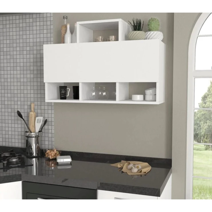 Стеллаж Ev Plus Colin, 90x61x30 см, ЛДСП, белый