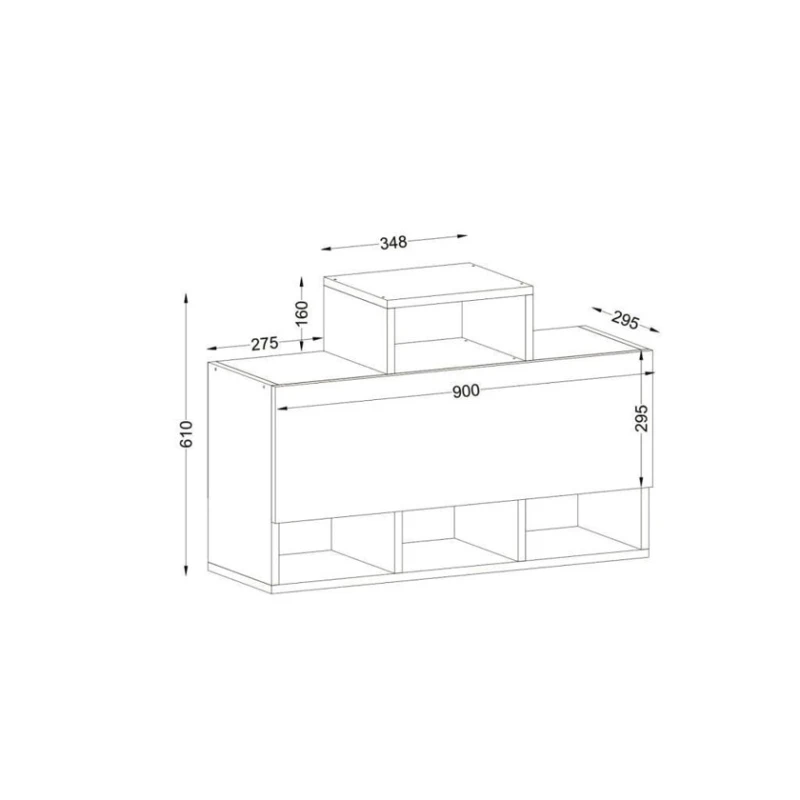 Стеллаж Ev Plus Colin, 90x61x30 см, ЛДСП, белый