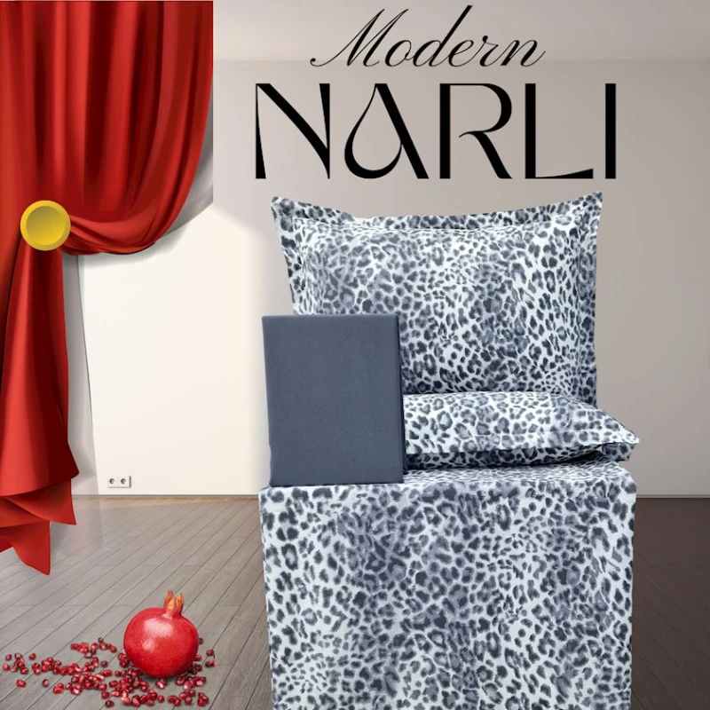 Комплект постельного белья Nar-Lı-001046, простыня 240x260 см, пододеяльник 200x220 см, наволочки 2 шт x 50x70 см, двуспальный, хлопок, разноцветный