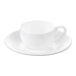Набор из 6-ти кофейных чашек с блюдцами Wilmax 993002/6C, 100 мл, фарфор, белый