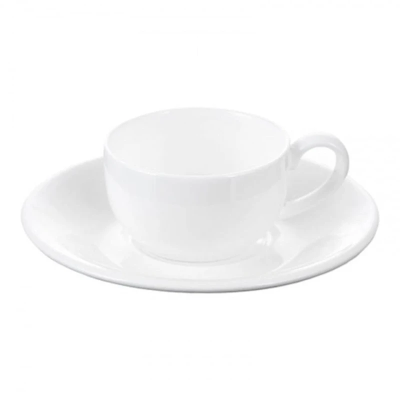 Набор из 6-ти кофейных чашек с блюдцами Wilmax 993002/6C, 100 мл, фарфор, белый