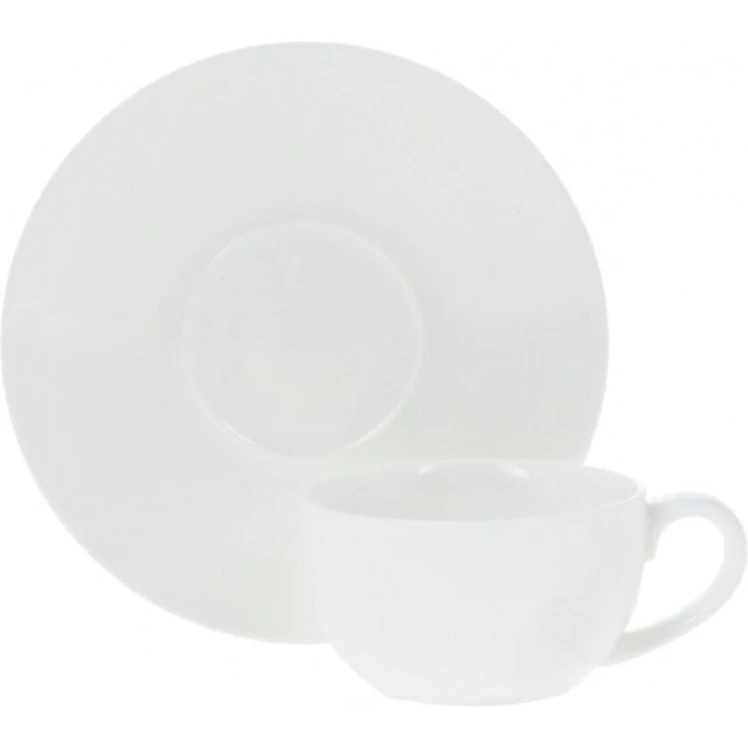 Набор из 6-ти кофейных чашек с блюдцами Wilmax 993002/6C, 100 мл, фарфор, белый
