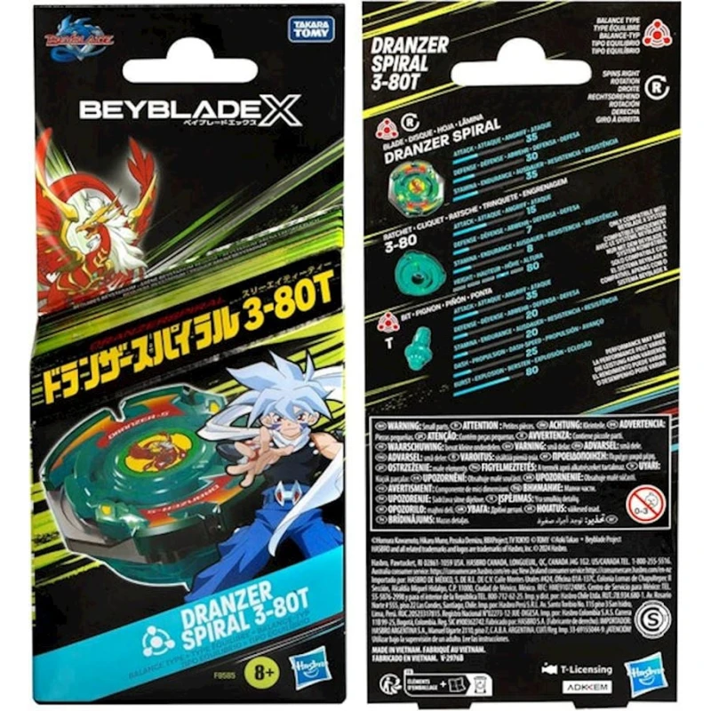 Волчок Beyblade X Dranzer Spiral 3-80T F9585, 8+ лет Волчок Beyblade X Dranzer Spiral 3-80T F9585, 8+ лет