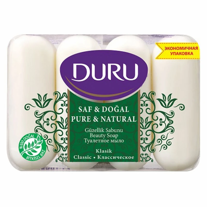 Туалетное мыло Duru Pure and Natural Классическое, 4 шт x 85 г