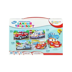 Pazl Bright Kids «Vacib nəqliyyat» P-0491 4-ü 1-də, 3+ yaş