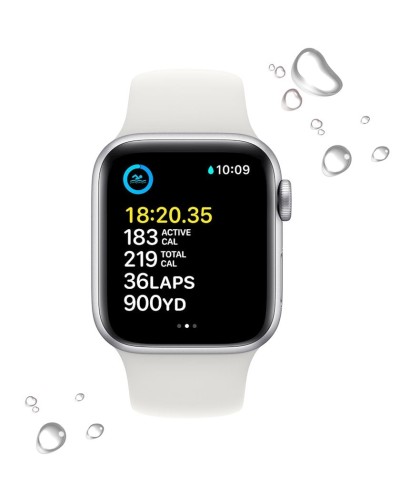 Ağıllı saat Apple Watch SE 2 GPS 40mm Silver Aluminium Case with White Sport Band Regular (MNT93LL/A)