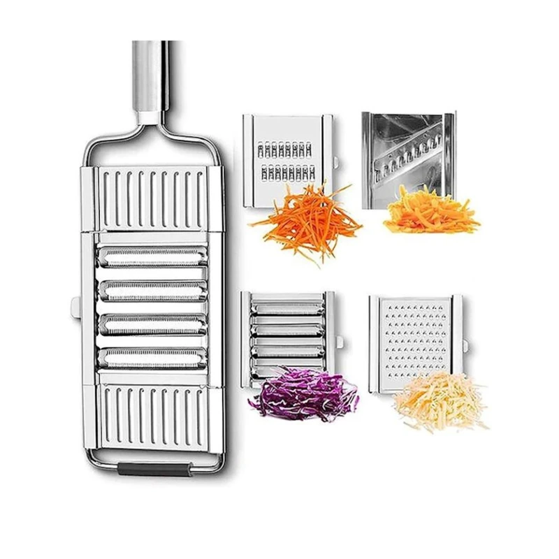 Овощерезка со сменными насадками, серебристый