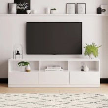 TV üçün tumba Ev Plus Dunelm, LDSP, ağ, 180x35x40 sm