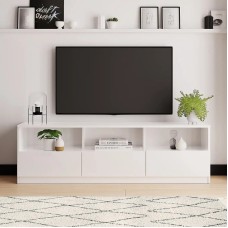 TV üçün tumba Ev Plus Dunelm, LDSP, ağ, 180x35x40 sm