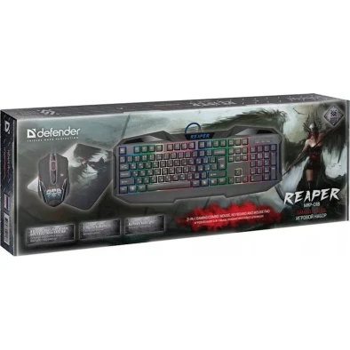Комплект 3 в 1 (клавиатура, мышь, коврик) Defender Reaper MKP-018 (52018) Комплект 3 в 1 (клавиатура, мышь, коврик) Defender Reaper MKP-018 (52018)