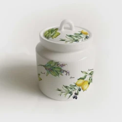 Емкость для хранения Egels Home Lemon, керамика, белая, 1 л