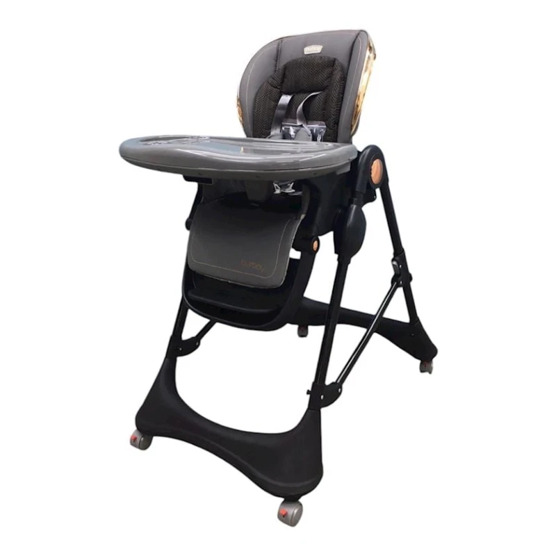 Стульчик для кормления Burbay TB-04155GB, серый/черный, 6+ мес