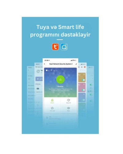 Siqnalizasiya sistemi GSM Tuya ER-T90 433MHz