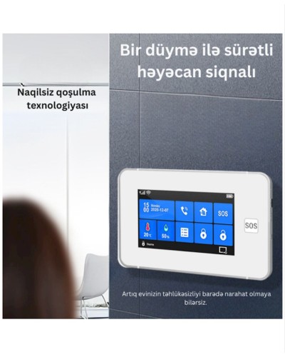 Siqnalizasiya sistemi GSM Tuya ER-T90 433MHz
